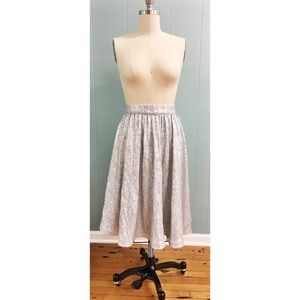 Matte Silver Sequin Circle Skirt